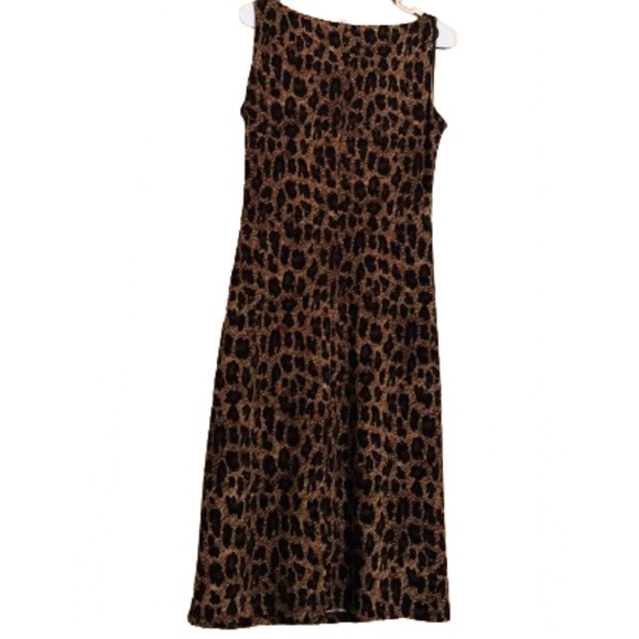 Lauren Ralph Lauren Womens Leopard Print Stretch Side Ruched Cocktail Dress Sz-6 - Picture 6 of 6